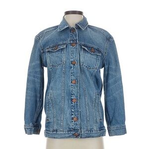 Madewell Classic Blue Distressed Oversized Denim Jacket